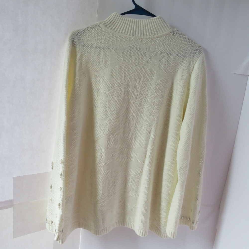 Women's Cream Embellished Chico Sweater - Picture 9 of 12